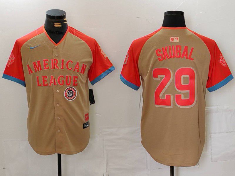 Men Detroit Tigers #29 Skubal Brown All star 2024 Nike MLB Jersey style 1